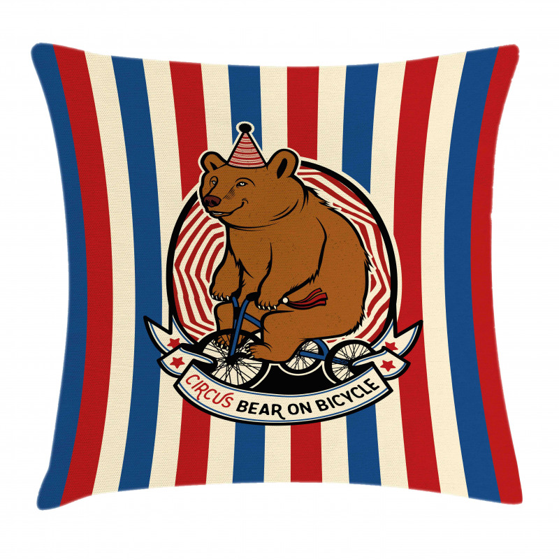 Circus Mascot on Bicycle Pillow Cover