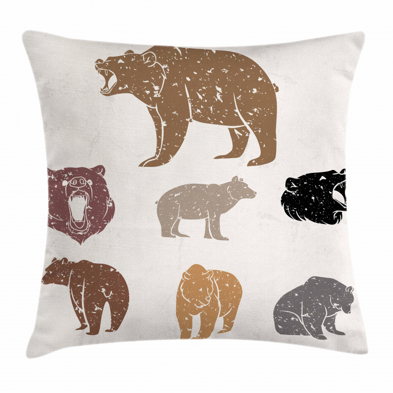 Grunge Retro Set Growling Pillow Cover