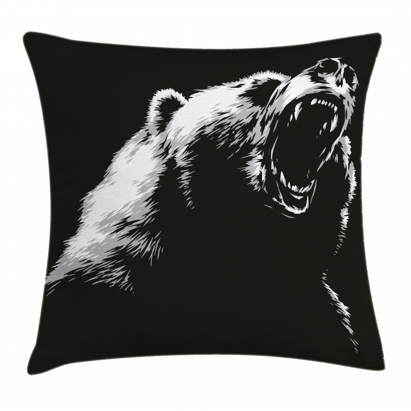 Sketch Art Carnivore Roar Pillow Cover