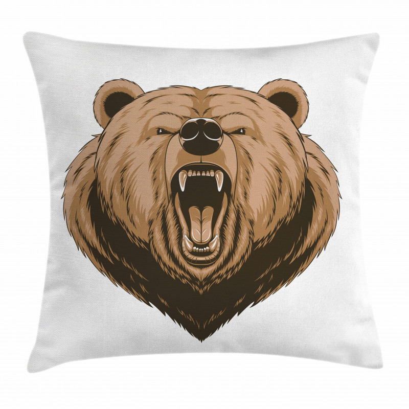 Angry Scary Face Mascot Pillow Cover