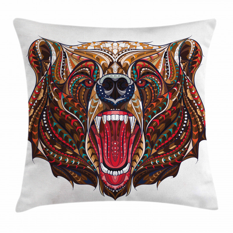 Head with Patterns Pillow Cover