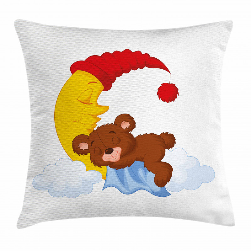 Kids Cartoon Baby on Moon Pillow Cover