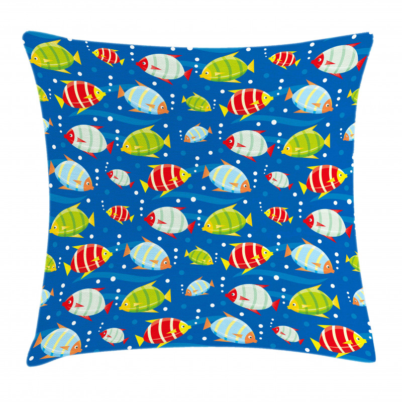 Vibrant Fish Marine Art Pillow Cover