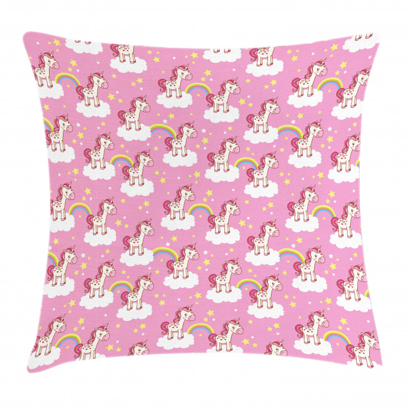 Unicorns on Clouds Pillow Cover