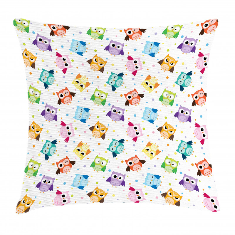 Owls Face Expressions Pillow Cover