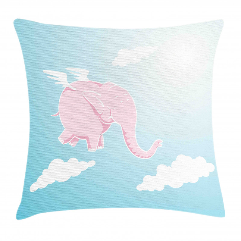 Pink Elephant Happiness Pillow Cover