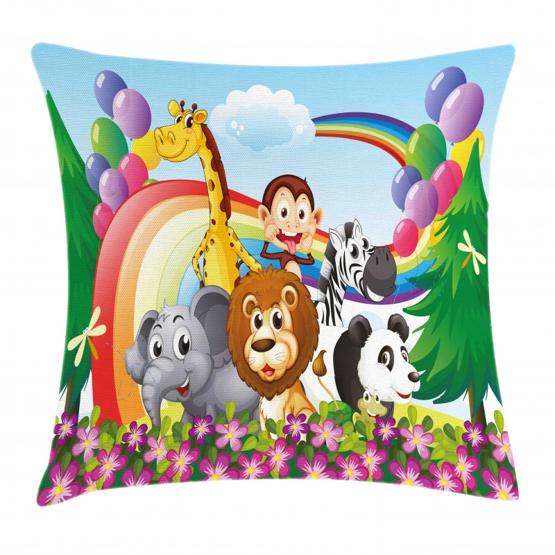 Animals at the Hilltop Pillow Cover