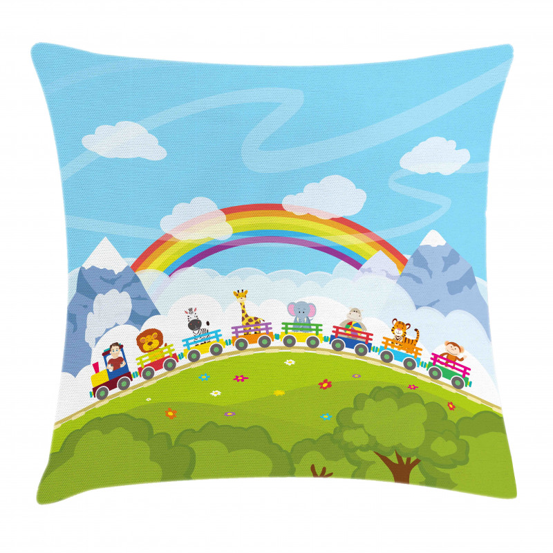 Cartoon Railway Train Pillow Cover