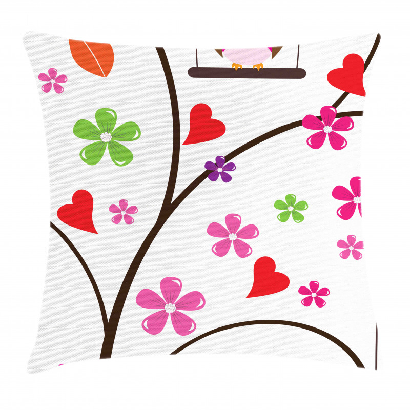 Fresh Spring Tree Curly Pillow Cover
