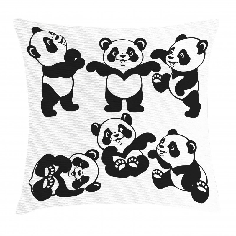 Playful Panda Bear Zoo Pillow Cover