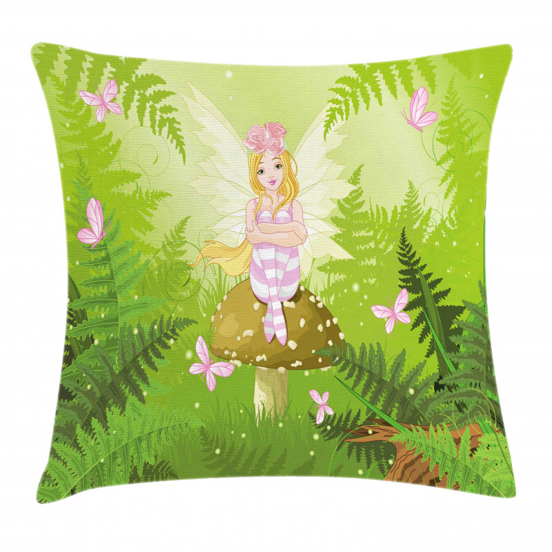 Fairy Girl Floral Hair Pillow Cover