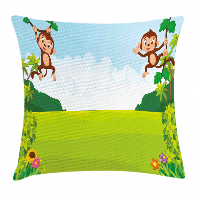 Monkeys on Vines Pillow Cover