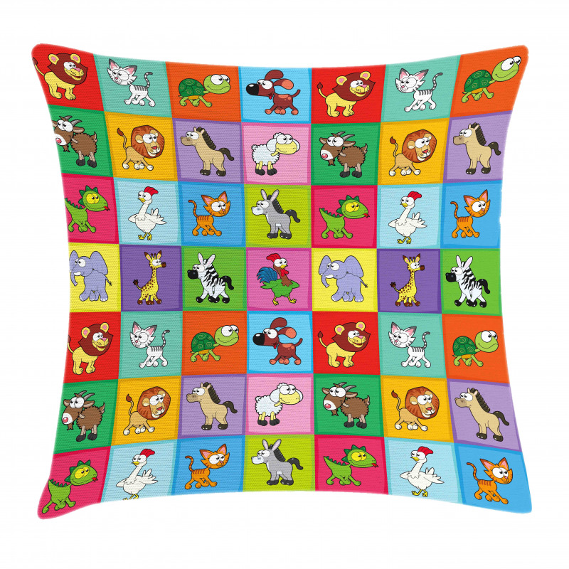 Funny Young Animals Pillow Cover