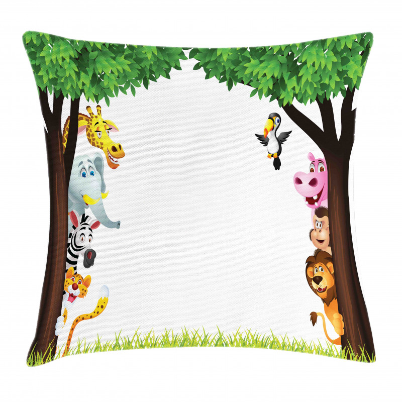 Trees Friendly Jungle Pillow Cover