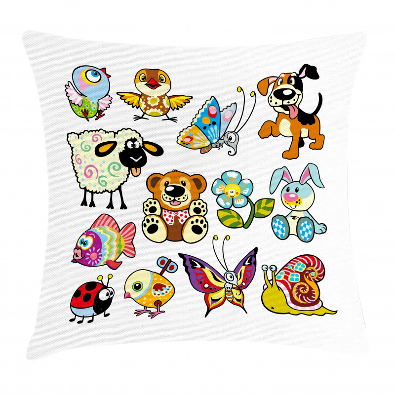 Childhood Theme Animals Pillow Cover