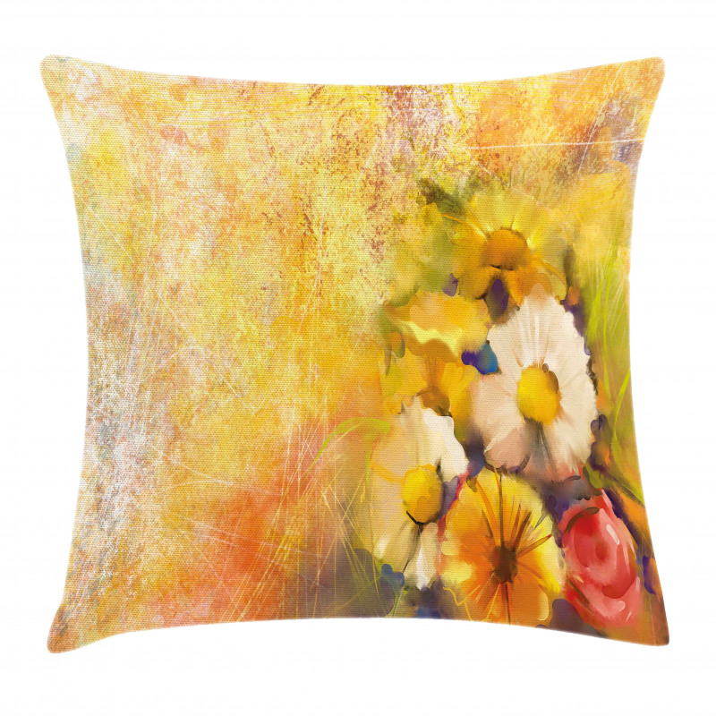 Rose Painting Pillow Cover