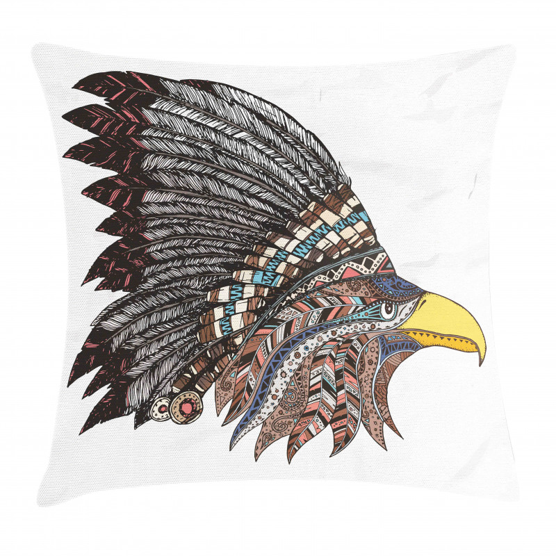 Tribal Feathered Hippie Pillow Cover