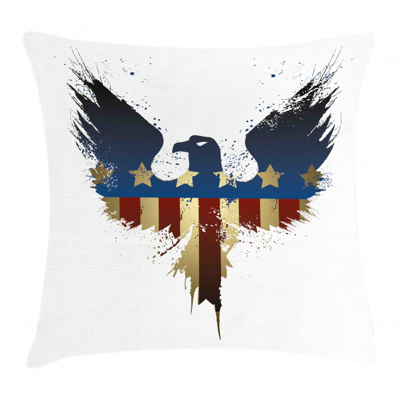 USA Flag Bird Silhouette Pillow Cover