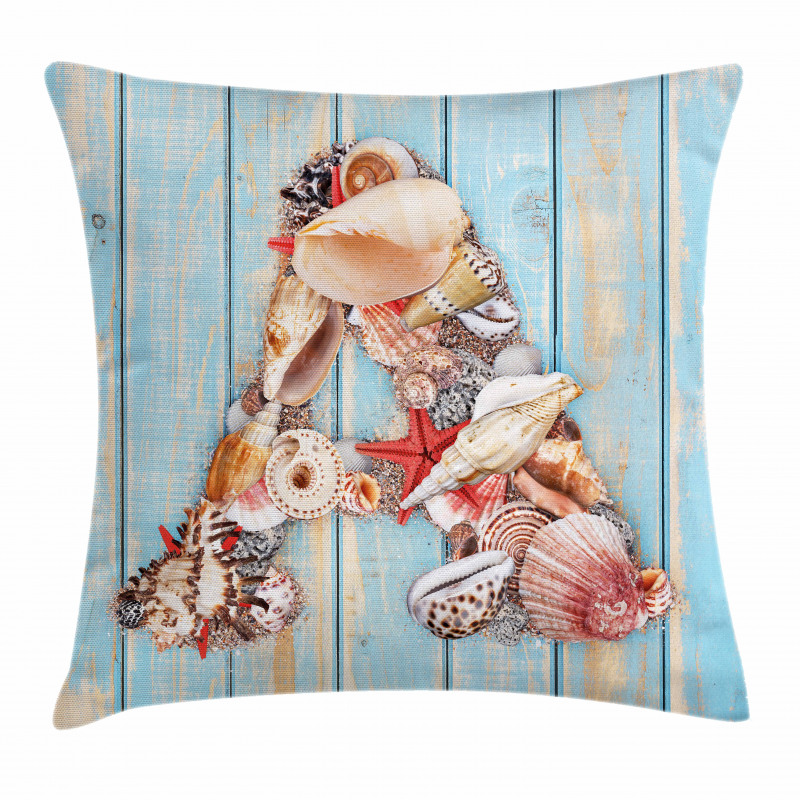 Seashell Wood Backdrop Pillow Cover