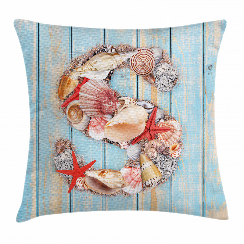 S Seashells Nautical Pillow Cover