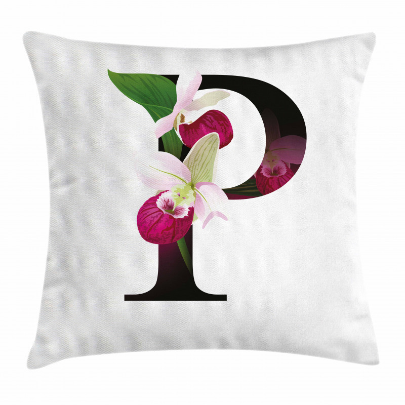 Lady Slipper Flower Pillow Cover