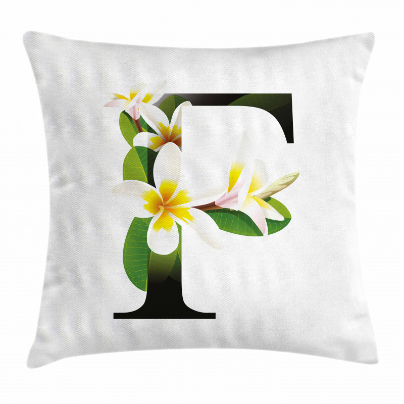 Frangipani Green Theme Pillow Cover