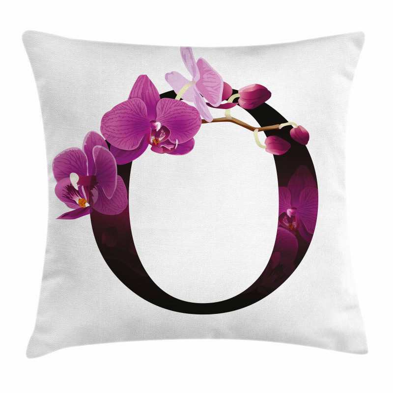O Alphabet and Orchid Pillow Cover