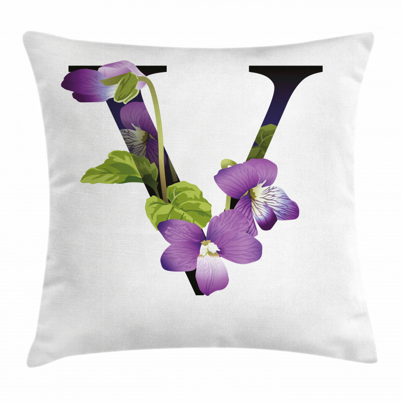 Viola Sororia Flower Pillow Cover