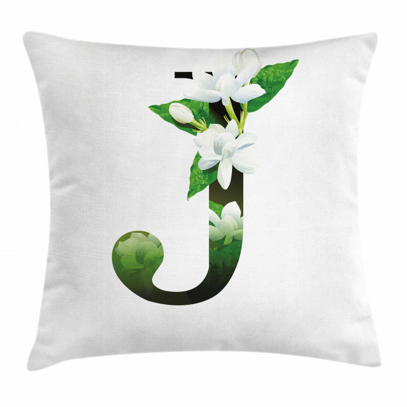 Abstract Jasmine and J Pillow Cover