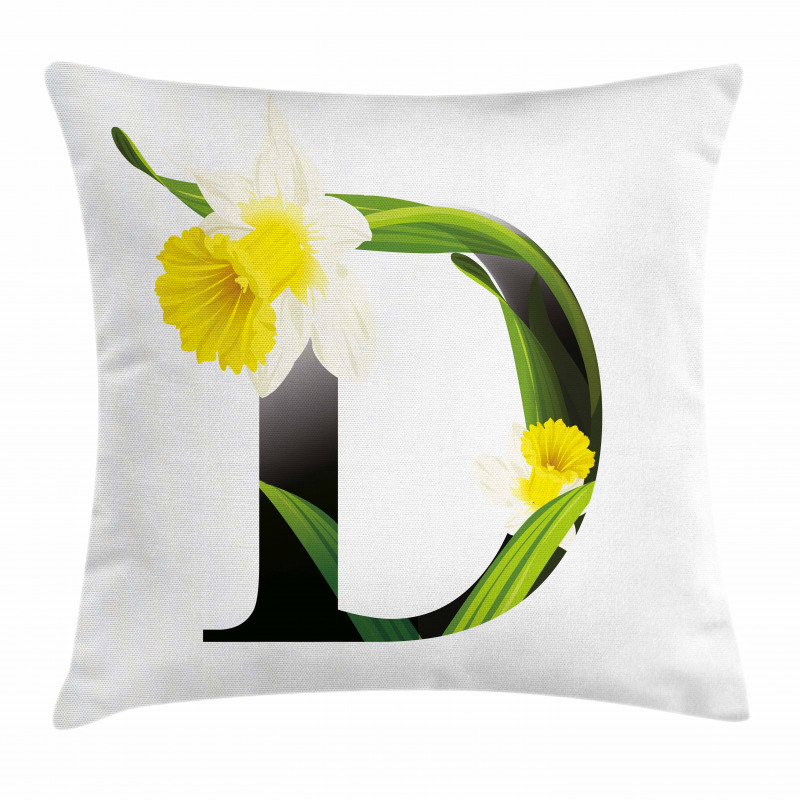 D Silhouette Daffodils Pillow Cover