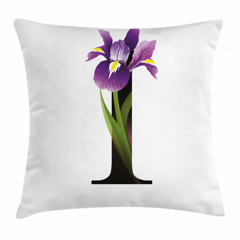 Iris Flowers Capital I Pillow Cover
