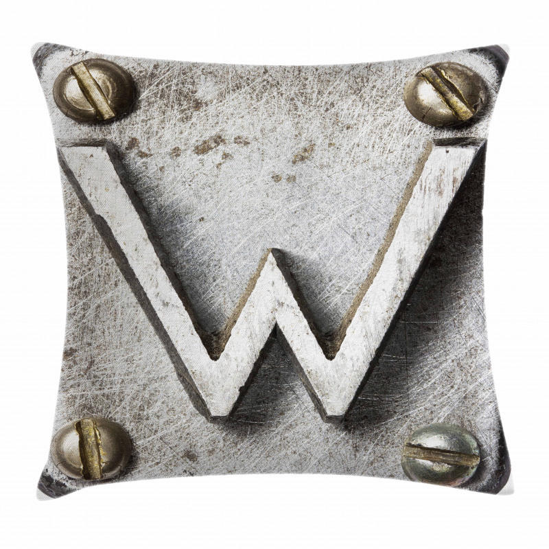 Uppercase W Industrial Pillow Cover