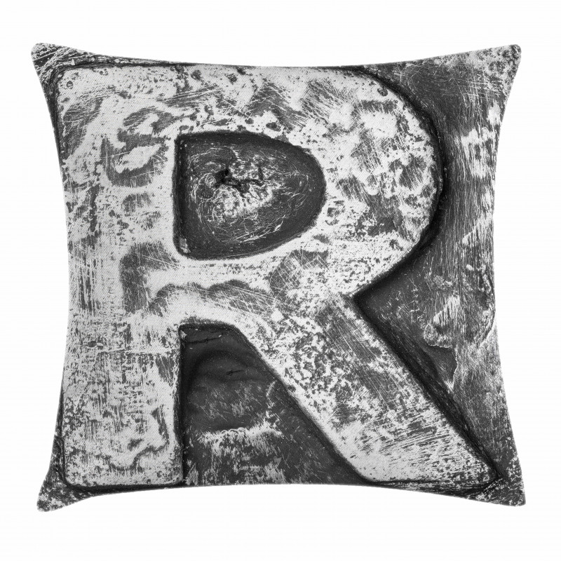 Iron Tones Uppercase R Pillow Cover