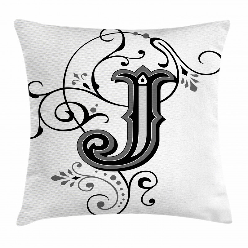 Noble Royal Initials J Pillow Cover