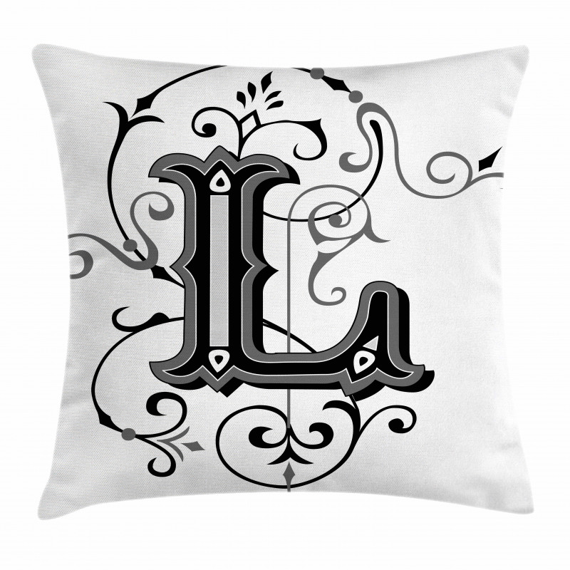 Ornate Capital L Art Pillow Cover