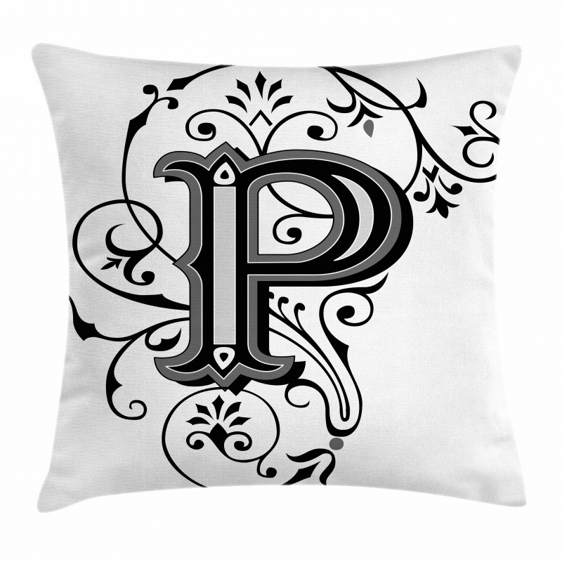 Floral Essence Initial Pillow Cover