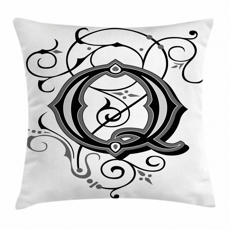 Gothic Q Flowers Art Pillow Cover