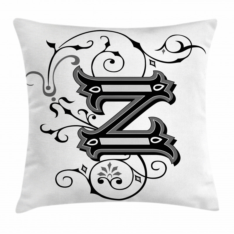 Calligraphic Capital Z Pillow Cover