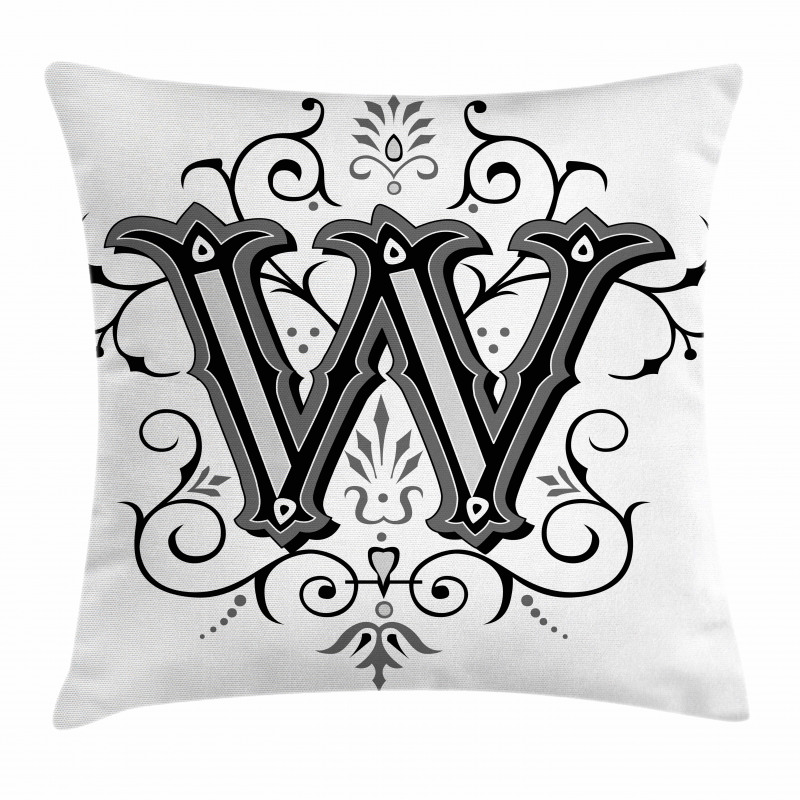 Abstract Ornamental W Pillow Cover
