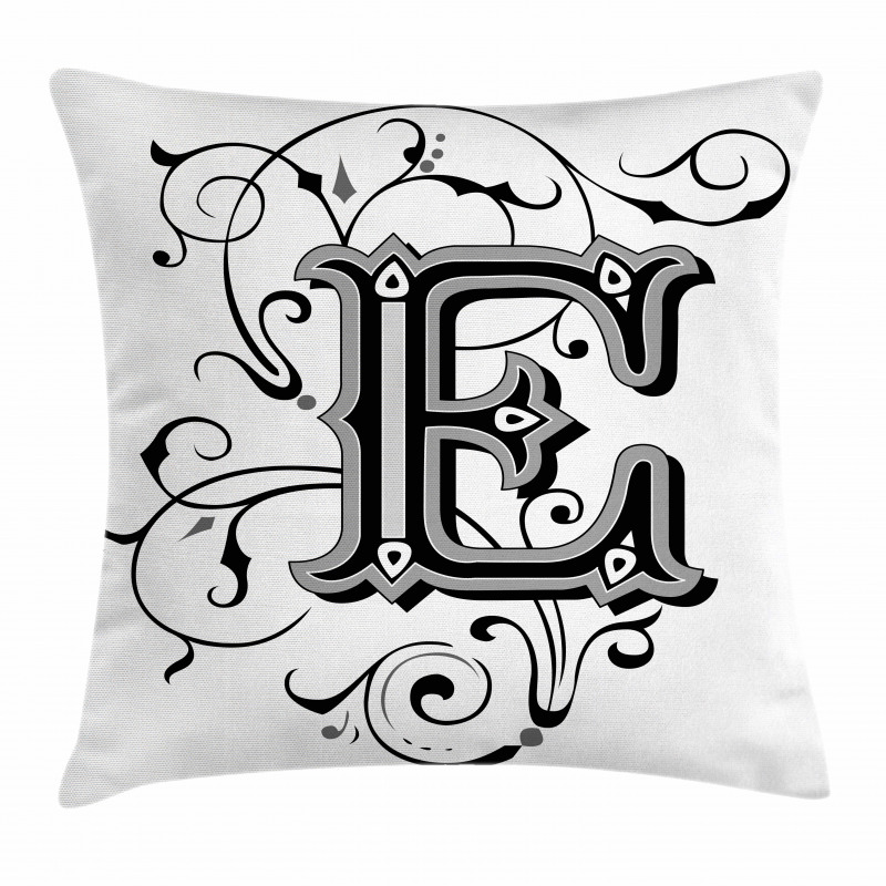 Capitaized Sign Swirls Pillow Cover