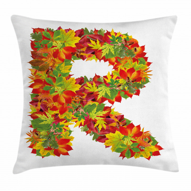 Floral R Maple Leaves Pillow Cover
