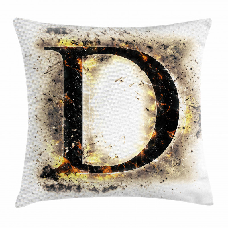 Blazing Uppercase D Pillow Cover
