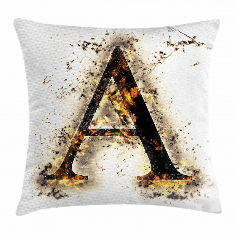 Fiery First Letter Pillow Cover