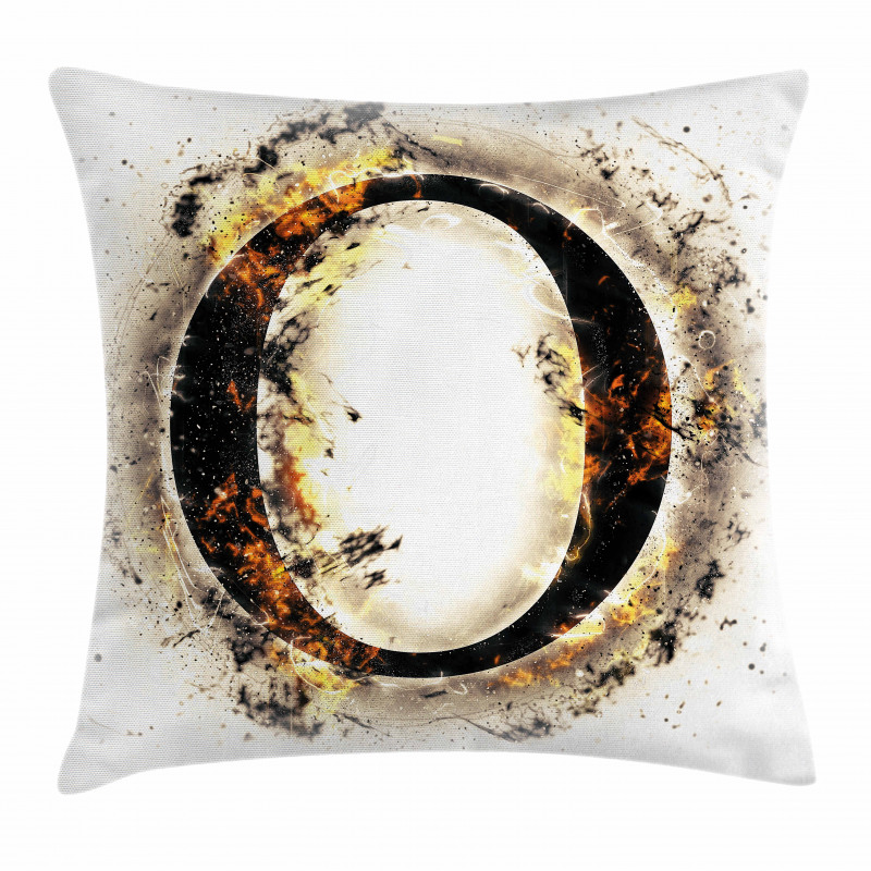 Alphabet on Fire Hot O Pillow Cover