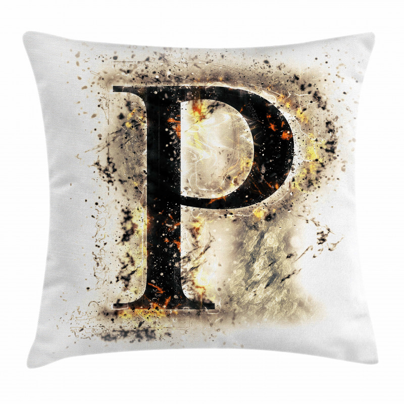 P Sign with Embers Pillow Cover