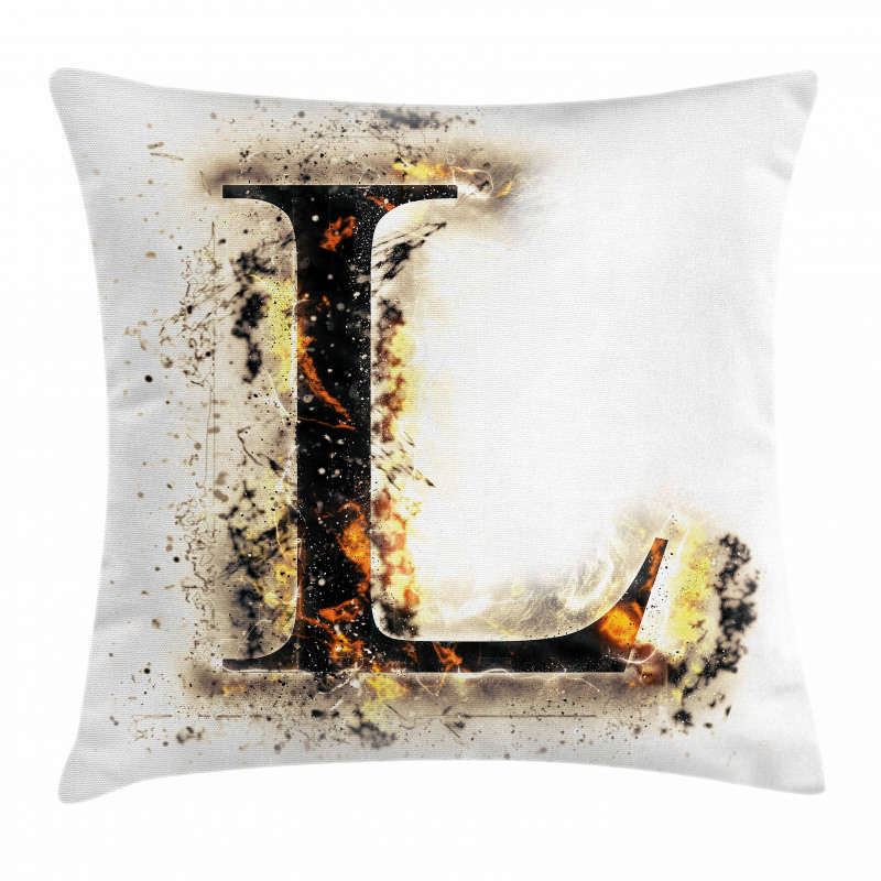 Fire Letter Capital L Pillow Cover
