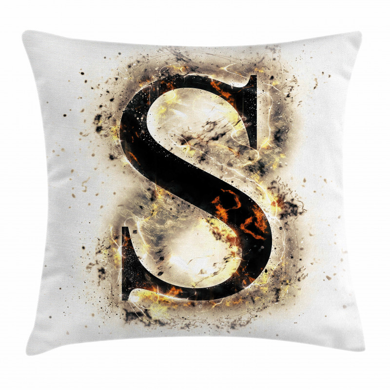 Uppercase S Fiery Hot Pillow Cover