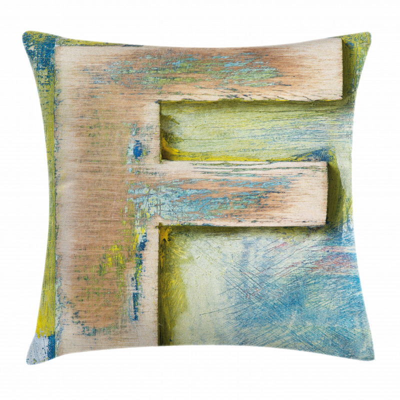 Worn Uppercase F Type Pillow Cover