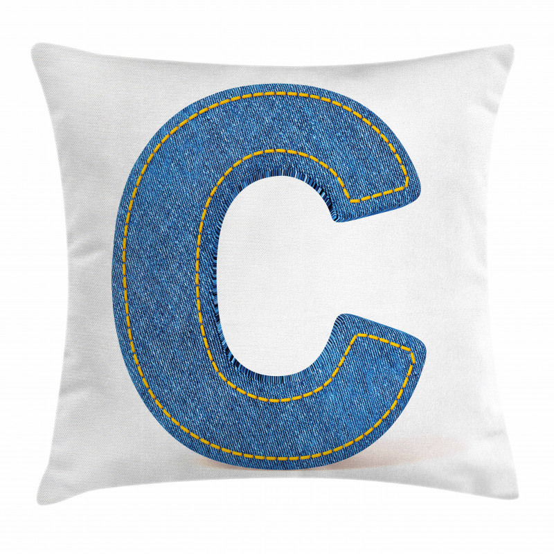 Writing Systems Denim Pillow Cover