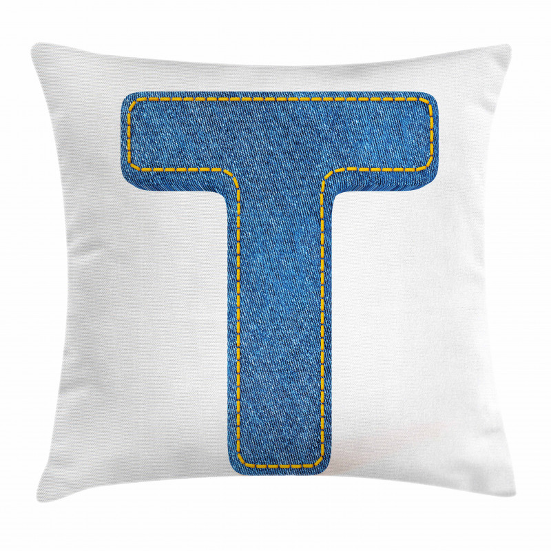 Blue Jean Texture T Pillow Cover